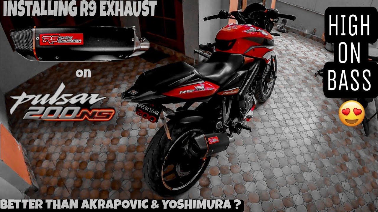 (EXCLUSIVE) Installing R9 Racing exhaust on my bajaj pulsar ns200| first ns200 with r9 exhaust 🔥