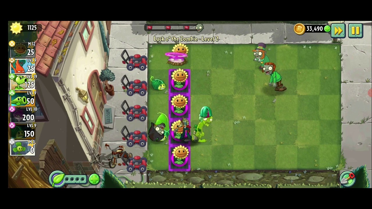 PvZ 2 - Luck O' the Zombie - Easy Levels - Level 1 to Level 4