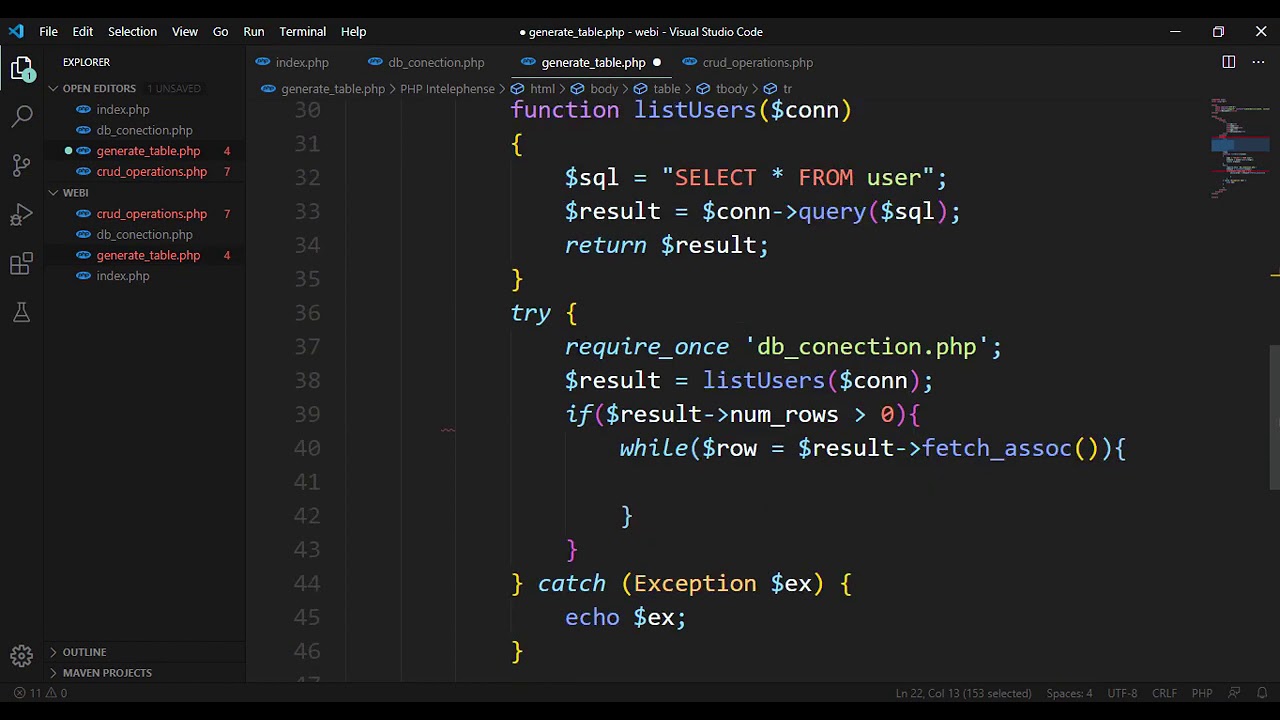 02 - Programación para la Web I - Generar tabla dinámica con PHP