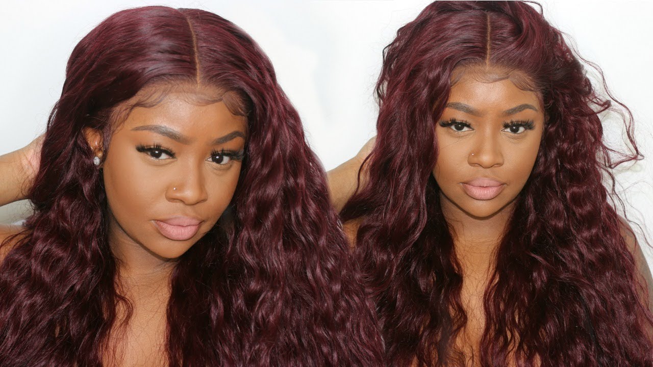 Burgundy 99J Water Wave Lace Wig | YG Wigs
