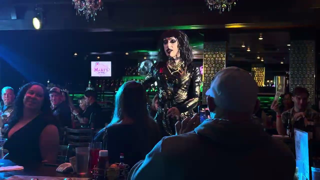  Evelyn Exile at Dine & Drag inside ​ Hamburger Mary’s Las Vegas 