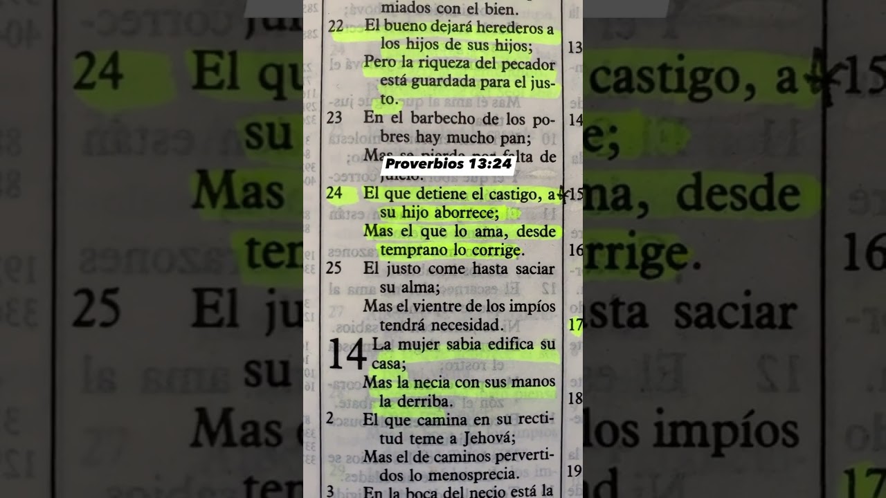 El que detiene el castigo, a su hijo aborrece;Mas el que lo ama, desde temprano lo corrige. #biblia