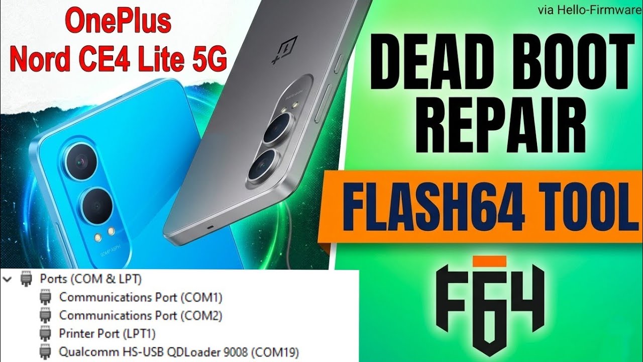 Oneplus Nord CE4 Lite 5G Auto EDL Deadboot Repair 9008 Port Fix Tuitorial By Hello-firmware X F64