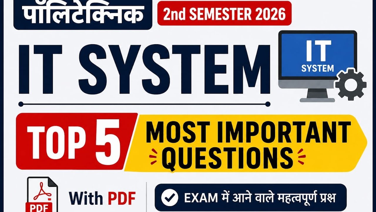 Introduction to IT System TOP-05 Important Questions 2026 || Bteup 2nd Semester IT System ||