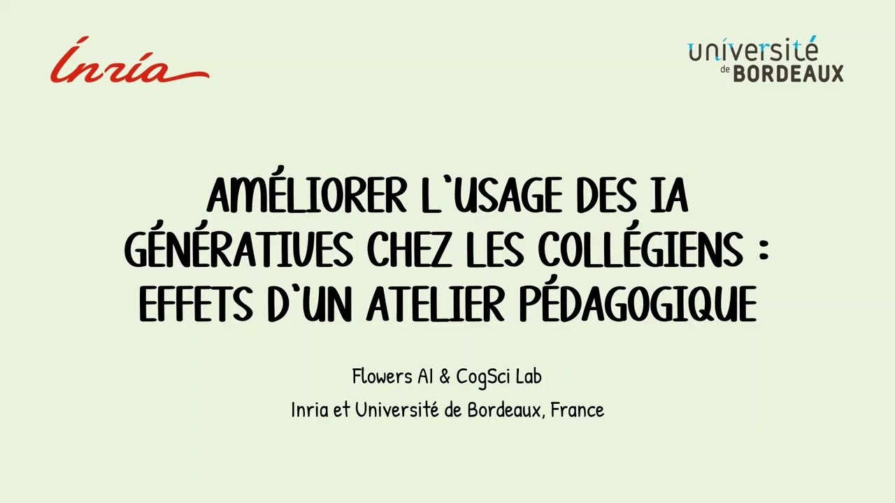 Un atelier de 2 heures peut-il changer la manière dont les collégiens utilisent l’IA générative ?