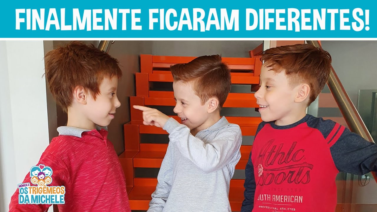 FINALMENTE FICARAM DIFERENTES | Os TRIGÊMEOS cortaram os CABELOS | Mônica e Os Trigêmeos da Michele