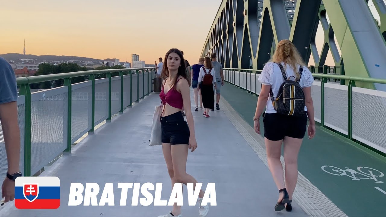 🇸🇰 Bratislava 2022 Tyršovo nábrežie - Eurovea 20 July Walking Tour|4k UHD 60fps