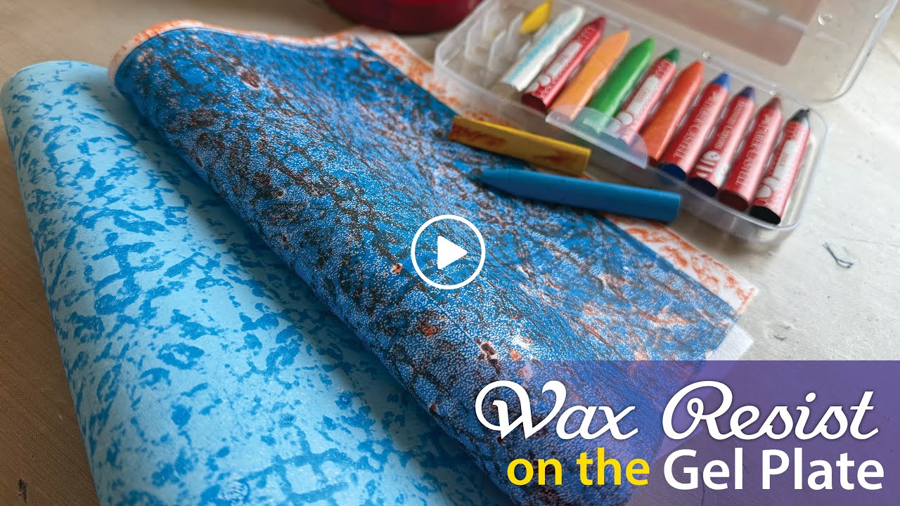 Beeswax Crayons + Gel Plate = Magic! | Easy Resist Technique for Mixed Media–Tutorial Tidbits