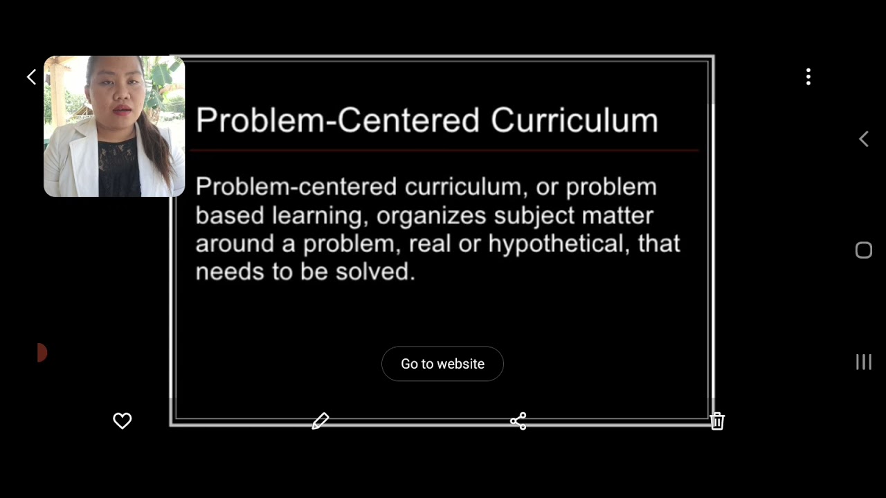 Problem Centered Curriculum