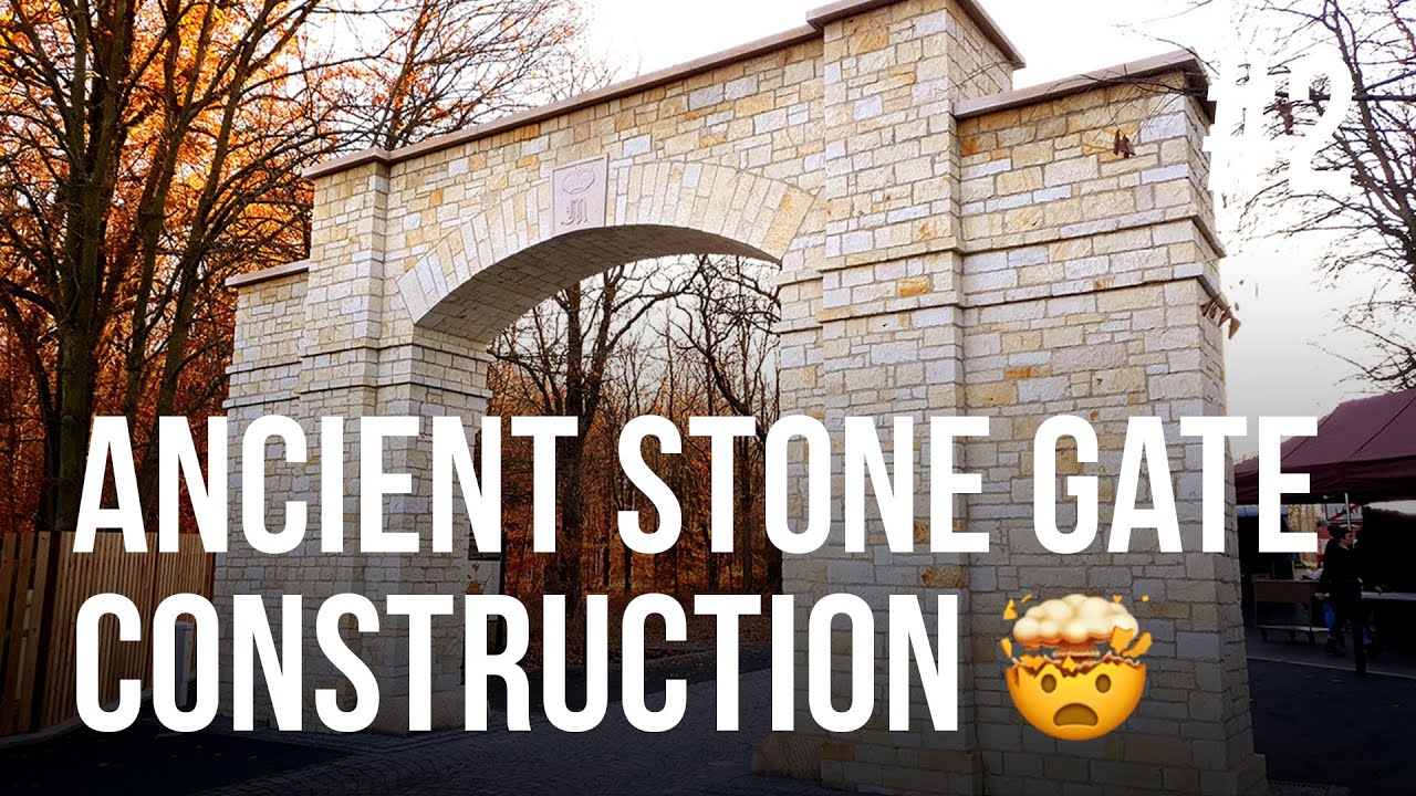 We built an incredible ancient stone gate 🤯