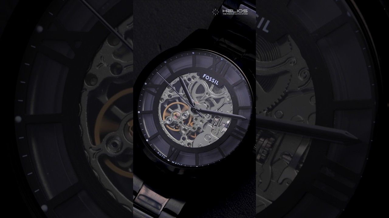 Fossil Townsman Skeleton | Helios  Automatic Watch With Blue Skeleton Dial & Black Bracelet #shorts