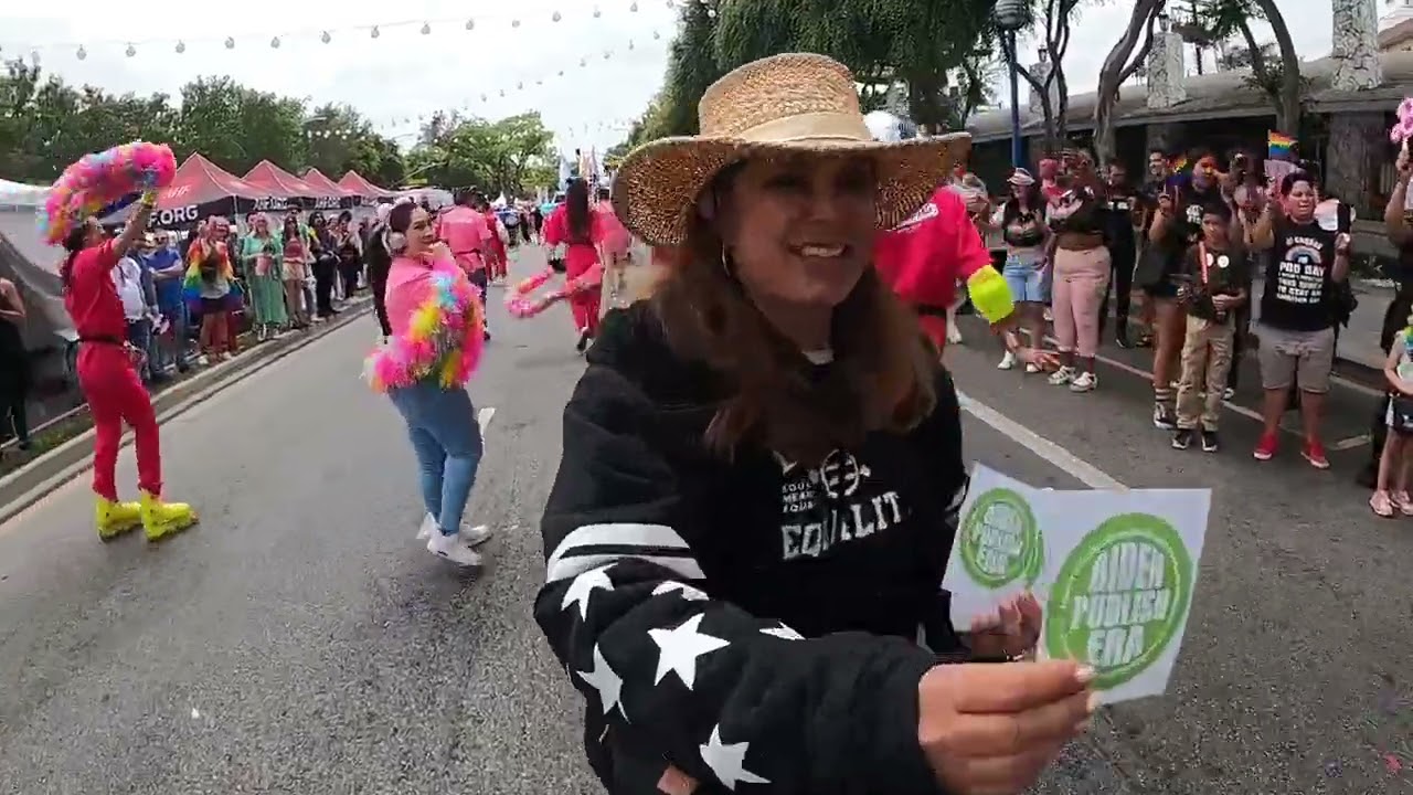 EME's Kamala Lopez explains to the LGBTQ Community that the ERA is Ratified & Ready @WeHo Pride 2023