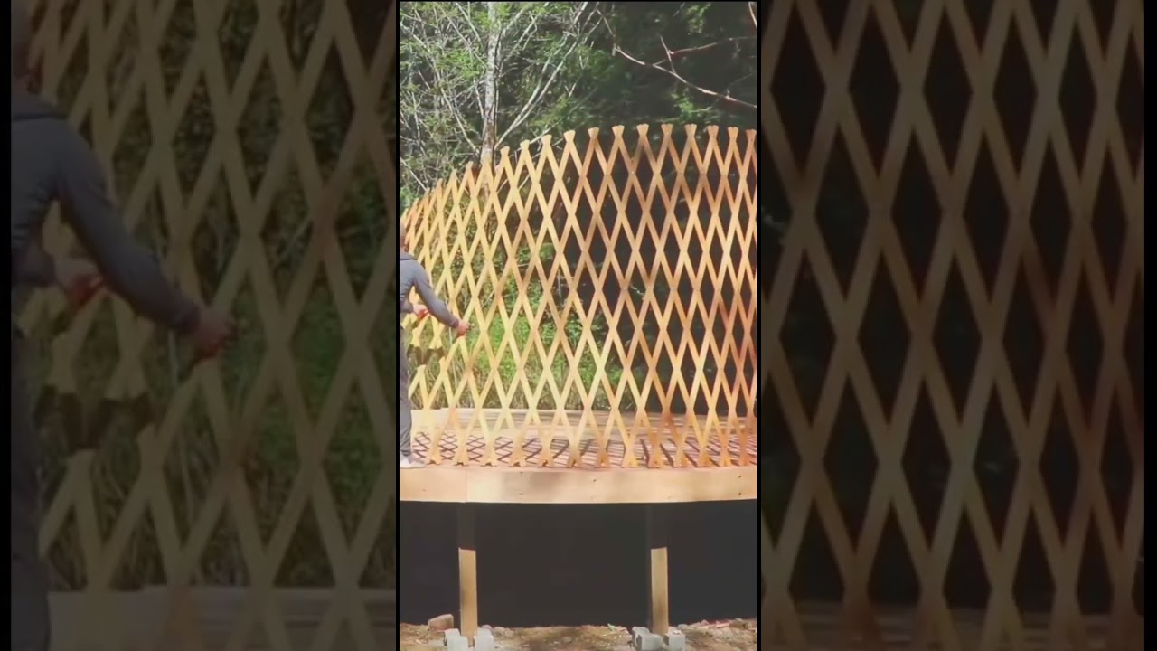 I BUILT A YURT OFF GRID in the FOREST - part 1 #offgrid #youtubeshorts #alone #diy
