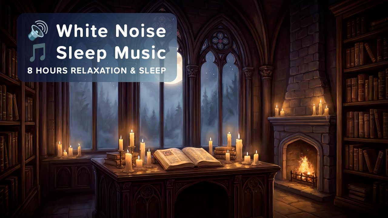 🎵 8 Hours Relaxation & Sleep - Gothic Moonlit Library | Dark Fantasy Orchestral Ambience