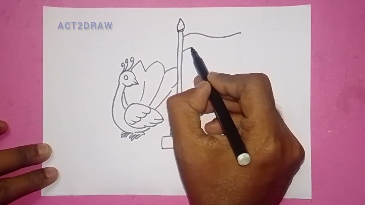 26 January Drawing for Kids | Republic Day Drawing Step by Step | Easy Kids Drawing