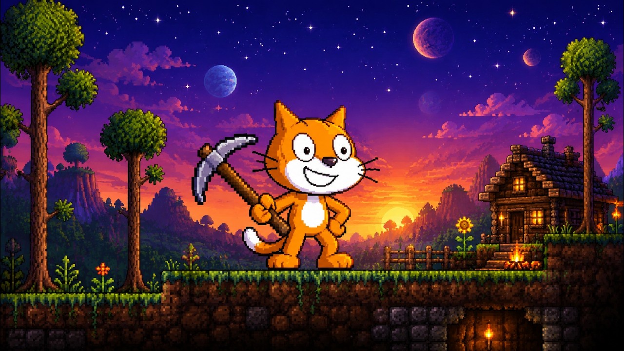 J'ai recréé un clone de Terraria sur Scratch… et c’est catastrophique