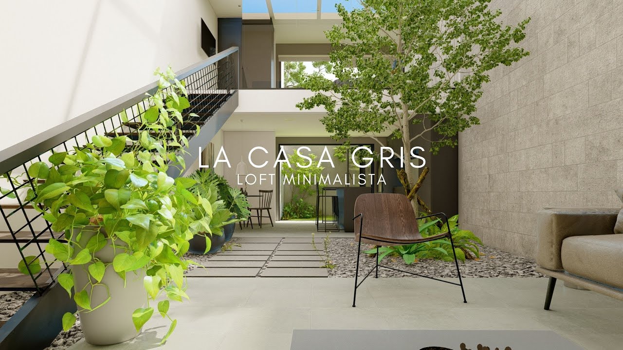 LOFT ESTREITO DE 5X16 METROS MINIMALISTA - LA CASA GRIS
