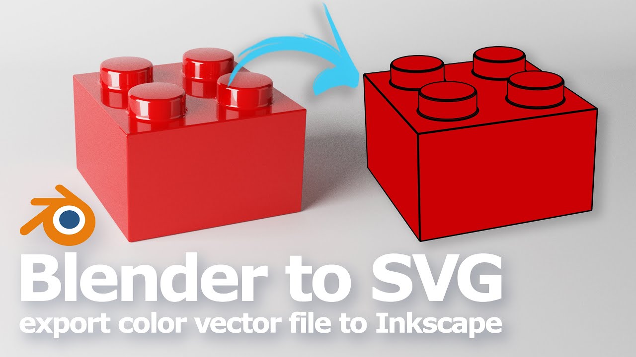 Blender to SVG with color using Free Addon, Freestyle SVG exporter, and import to Inkscape