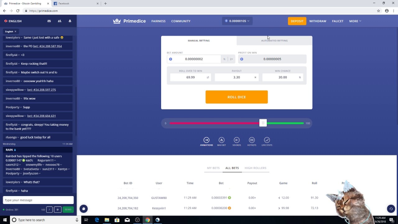 Playing PrimeDice - One of the best Dice games using Crypto