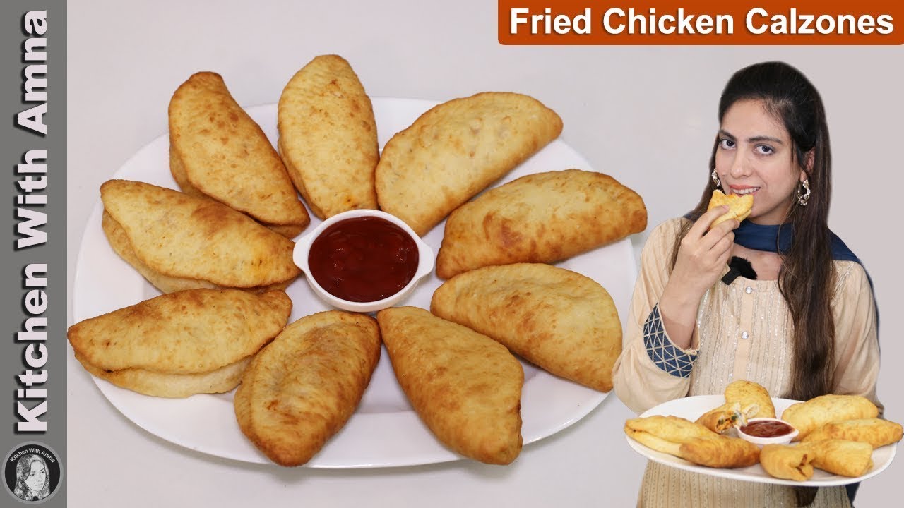 Fried Chicken Calzones in Urdu/Hindi | Chicken Calzone Recipe Without Oven | Kitchen With Amna
