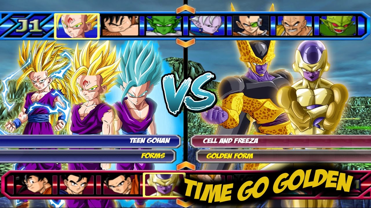 Teen Gohan Forms VS Golden Cell and Golden Freeza | Dragon Ball Z Budokai Tenkaichi 3