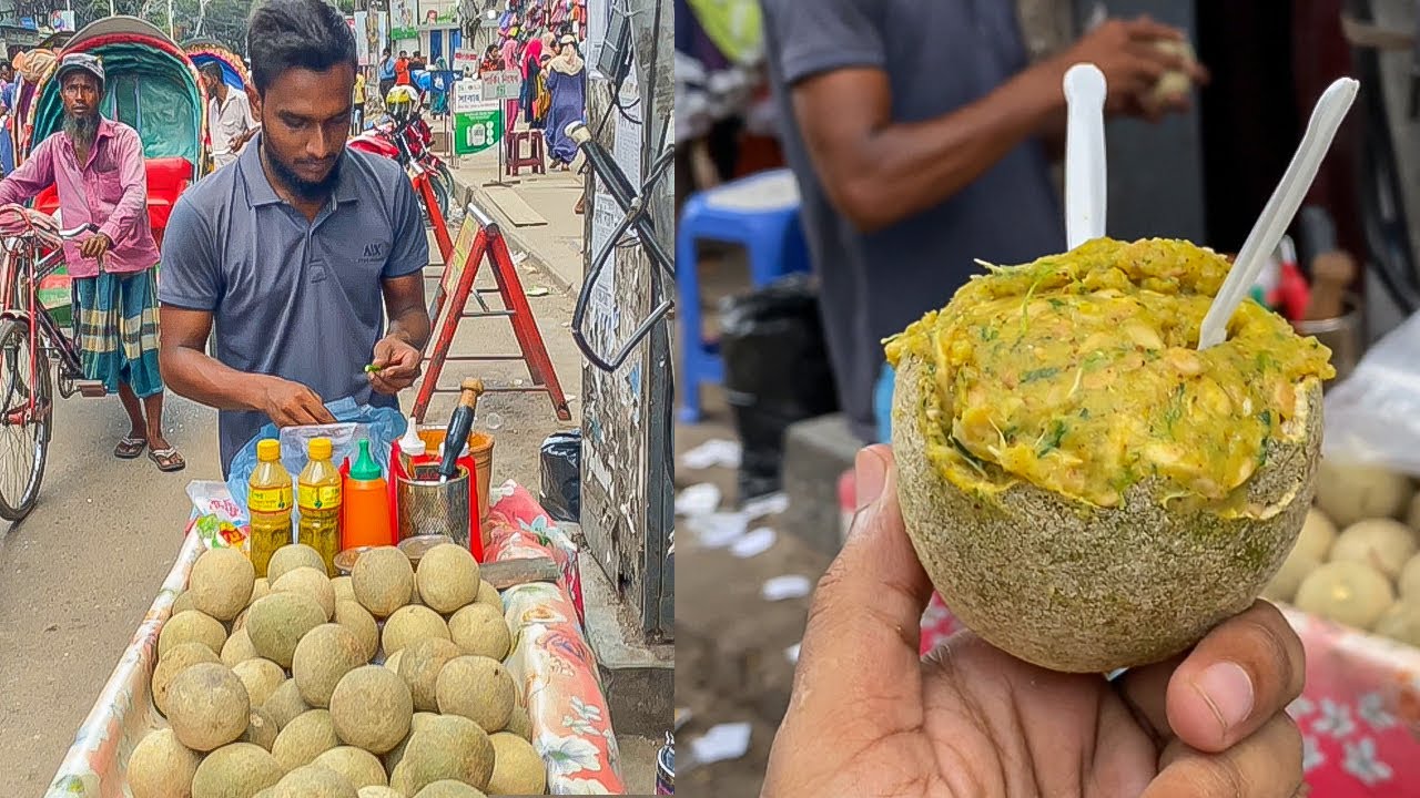 Wood Apple - Mouth Watering Tasty Masala Kod Bel | Street Food Bangladesh
