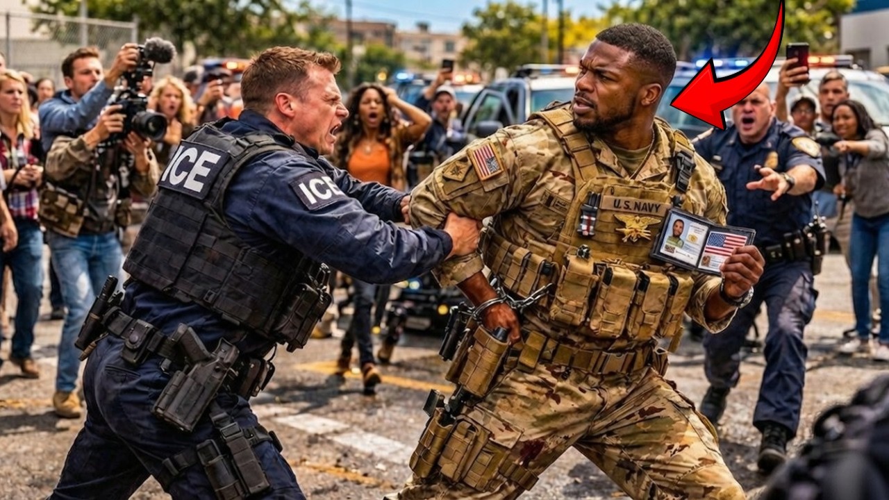 ICE Agent Arrests Black Navy SEAL Despite Valid ID — Situation Explodes Into a National Controversy!