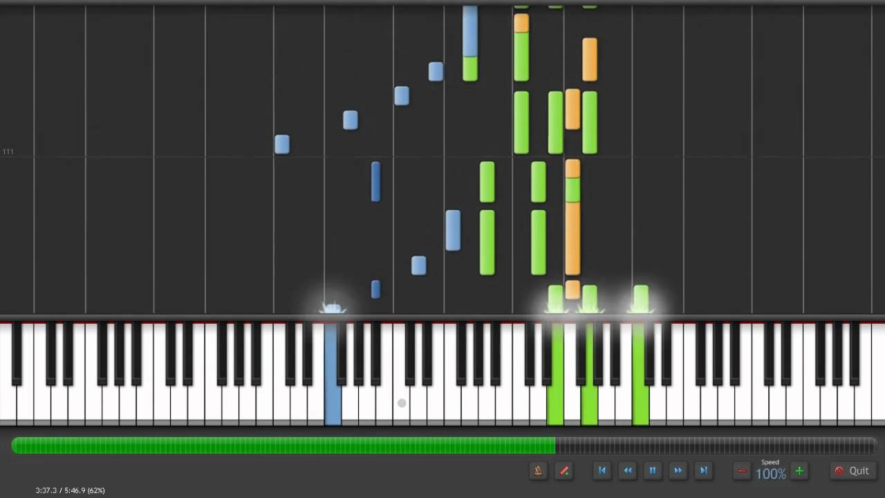 Doriko - Letter Song - Nayuta Version - Flute and Piano on Synthesia