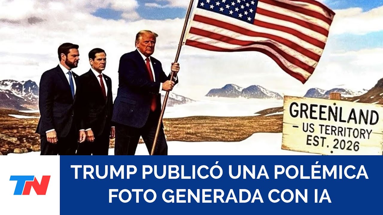 Donald Trump publicó una foto desafiante generada con IA: aparece conquistando Groenlandia