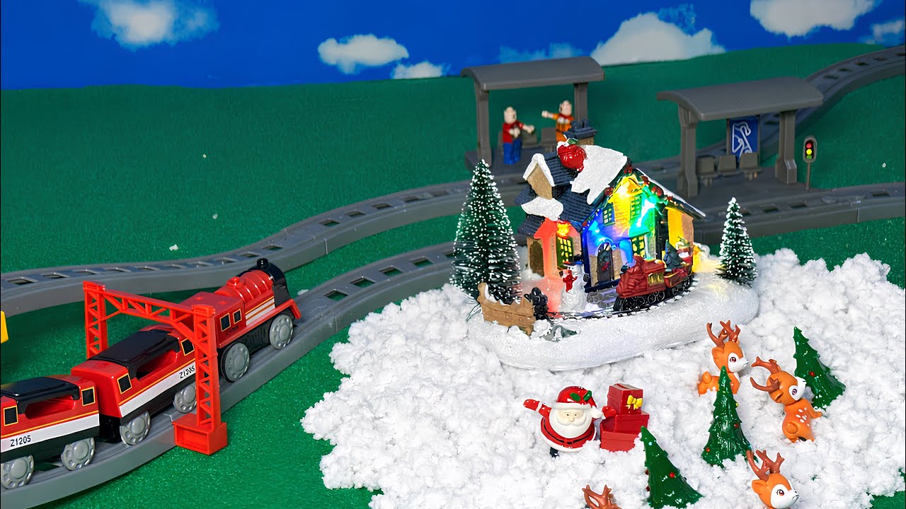 Christmas Toy Train for Kids 🎄🚂 | Building Tracks & Fun Train Ride
