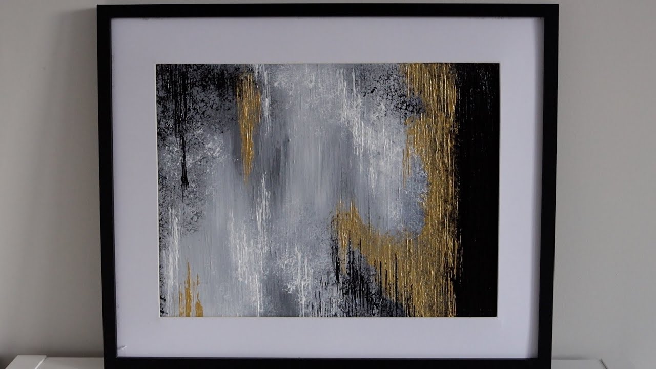 BLACK AND GOLD - ABSTRACT PAINTING TECHNIQUES/ STEP BY STEP/ EASY PAINTING