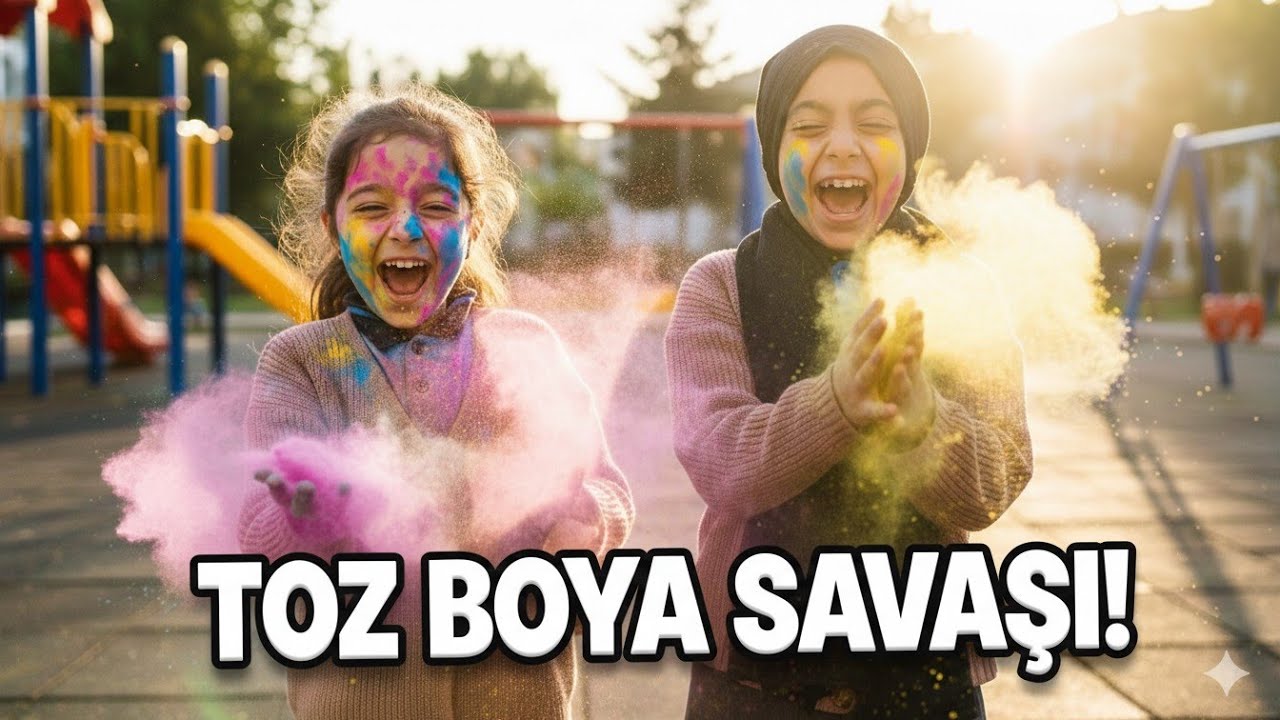 ELİF TOZ BOYAYLA RESİM YAPIYOR,,,, -ELIF STELLT GEMÄLDE MIT PULVERFARBE HER.