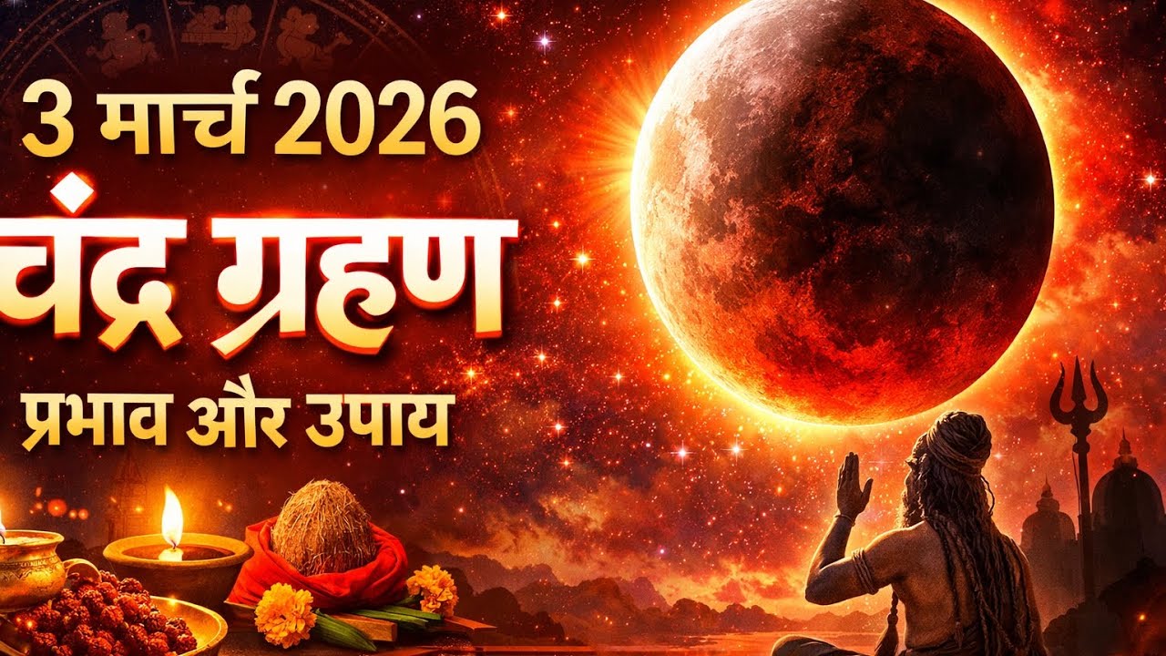 3 मार्च 2026 चंद्र ग्रहण प्रभाव | शुभ फल, अशुभ फल और अचूक उपाय | संपूर्ण ज्योतिषीय विश्लेषण