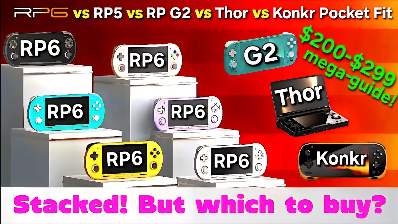 Новые характеристики Retroid Pocket 6 против RP G2 против RP5 против AYN Thor против Odin 2 Porta...