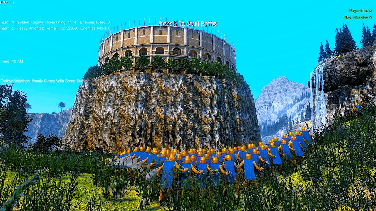 Remastered Golden Knights Vs Heavy Knights Cliff Battle - Ultimate Epic Battle Simulator UEBS