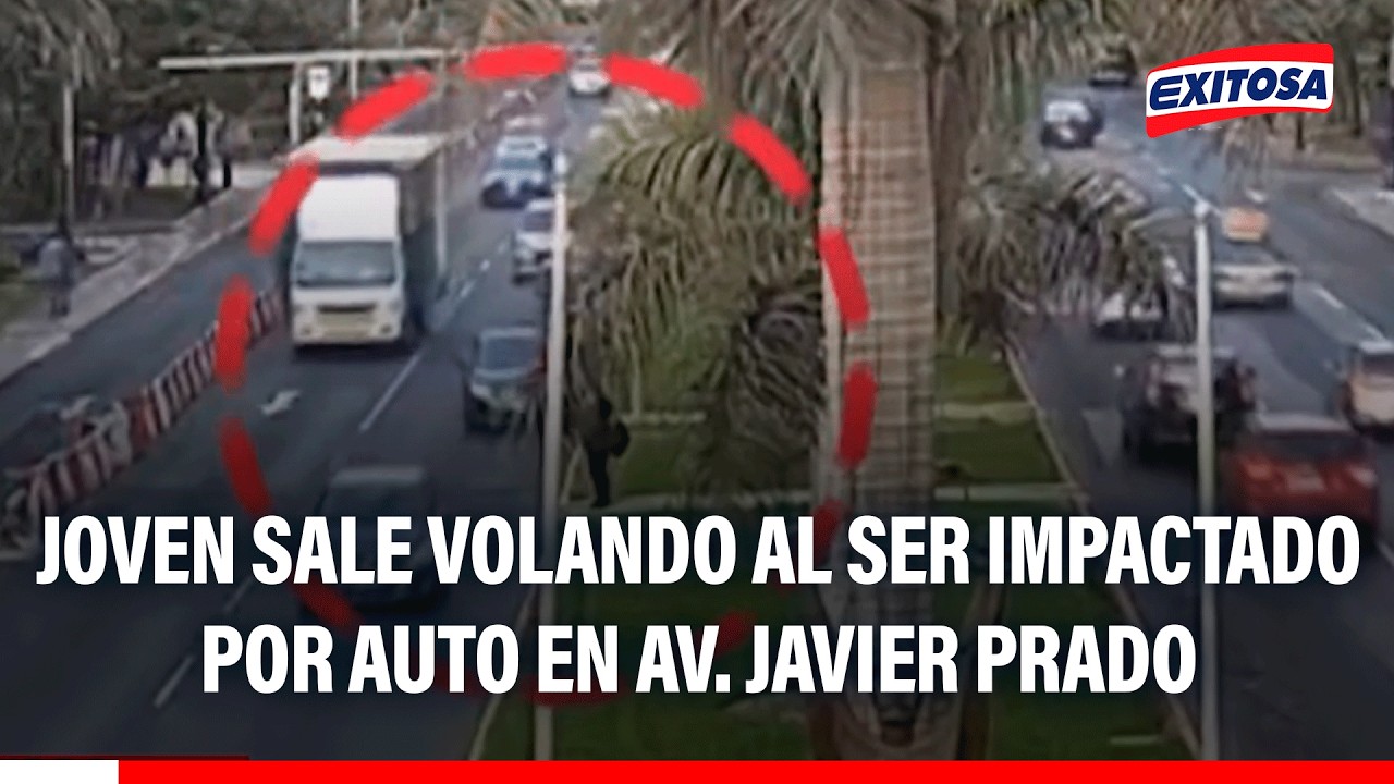🔴🔵 Joven sale volando al ser impactado por auto en Av. Javier Prado
