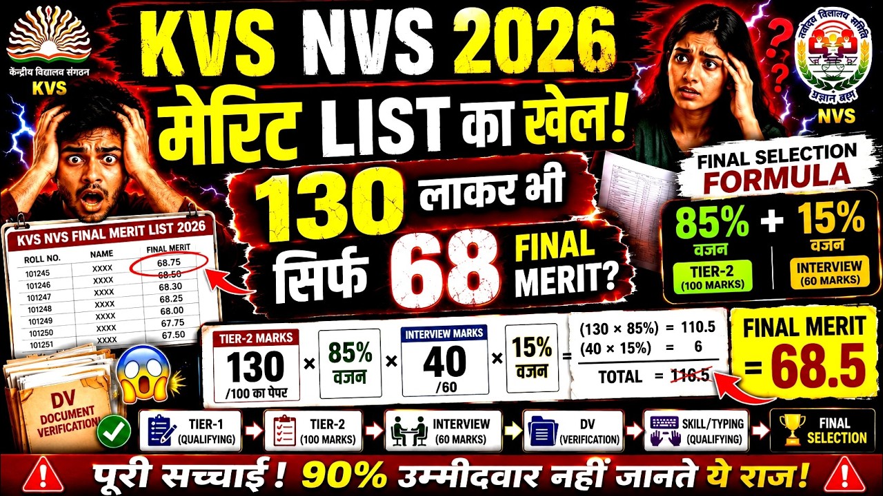 KVS NVS Final Merit List 2026 Explained | KVS NVS Final Selection Formula Shocked Everyone!