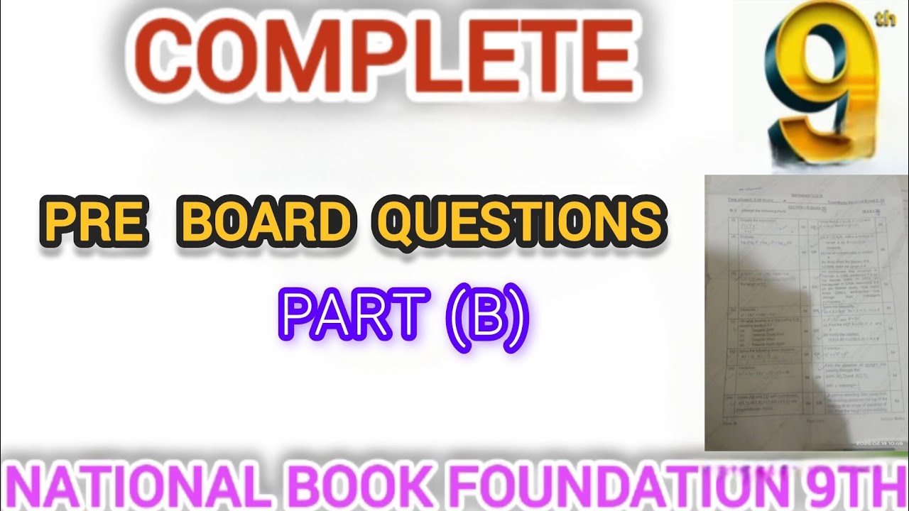 Pre Board Math Prep 2026 | Important Questions & Concepts