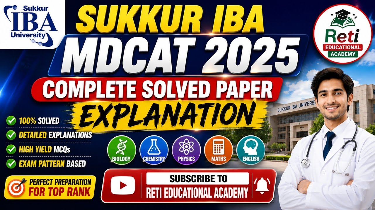 IBA Sukkur MDCAT 2025 Paper Explanation | Sindh MDCAT Past Papers Solution | STS MDCAT 2025 Solution