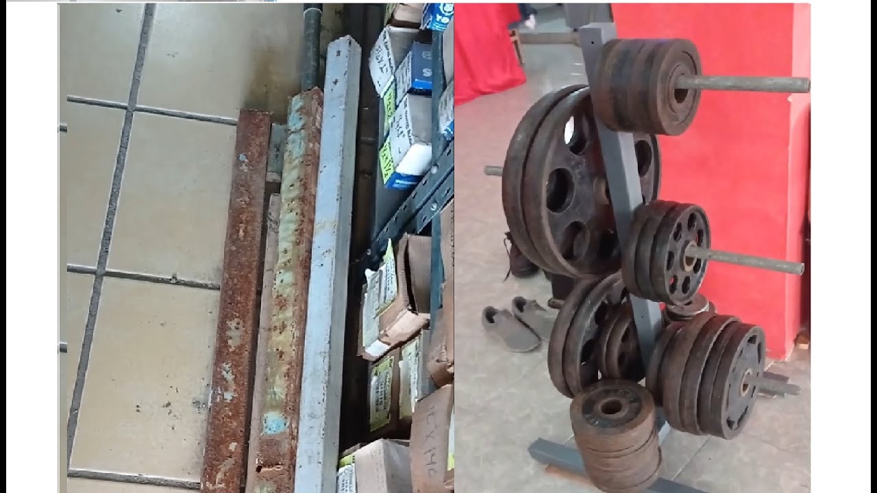 CONSTRUI UN RACK  SOPORTE PARA DISCOS DE GIMNASIO CON CHATARRA!!!