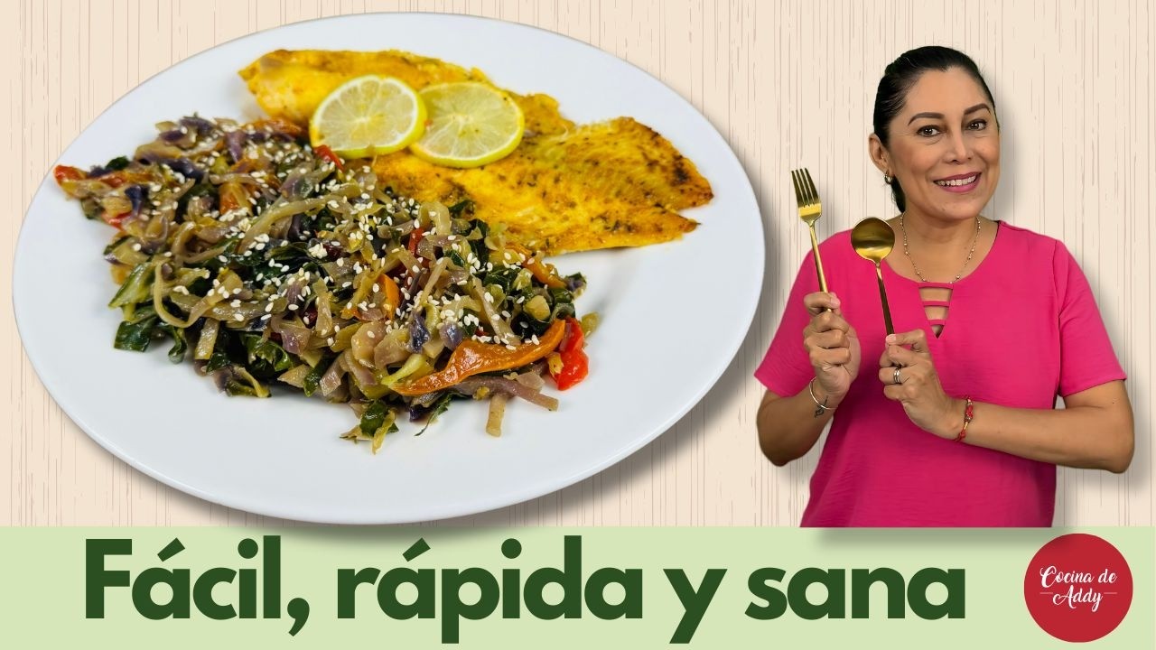Así dejas de acumular Grasa Abdominal y Colesterol. SALTEADO de VERDURAS Y PESCADO. Comida o Cena.