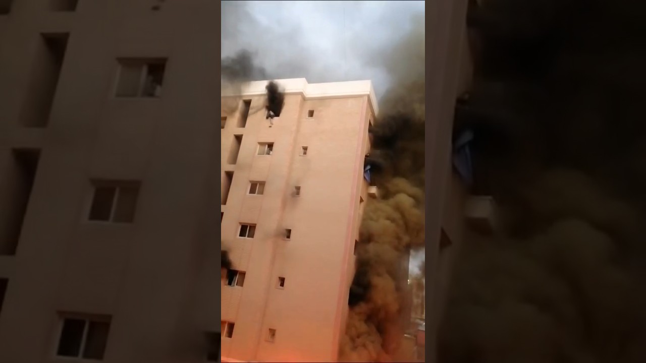 Kuwait mangaf fire in building #kuwait