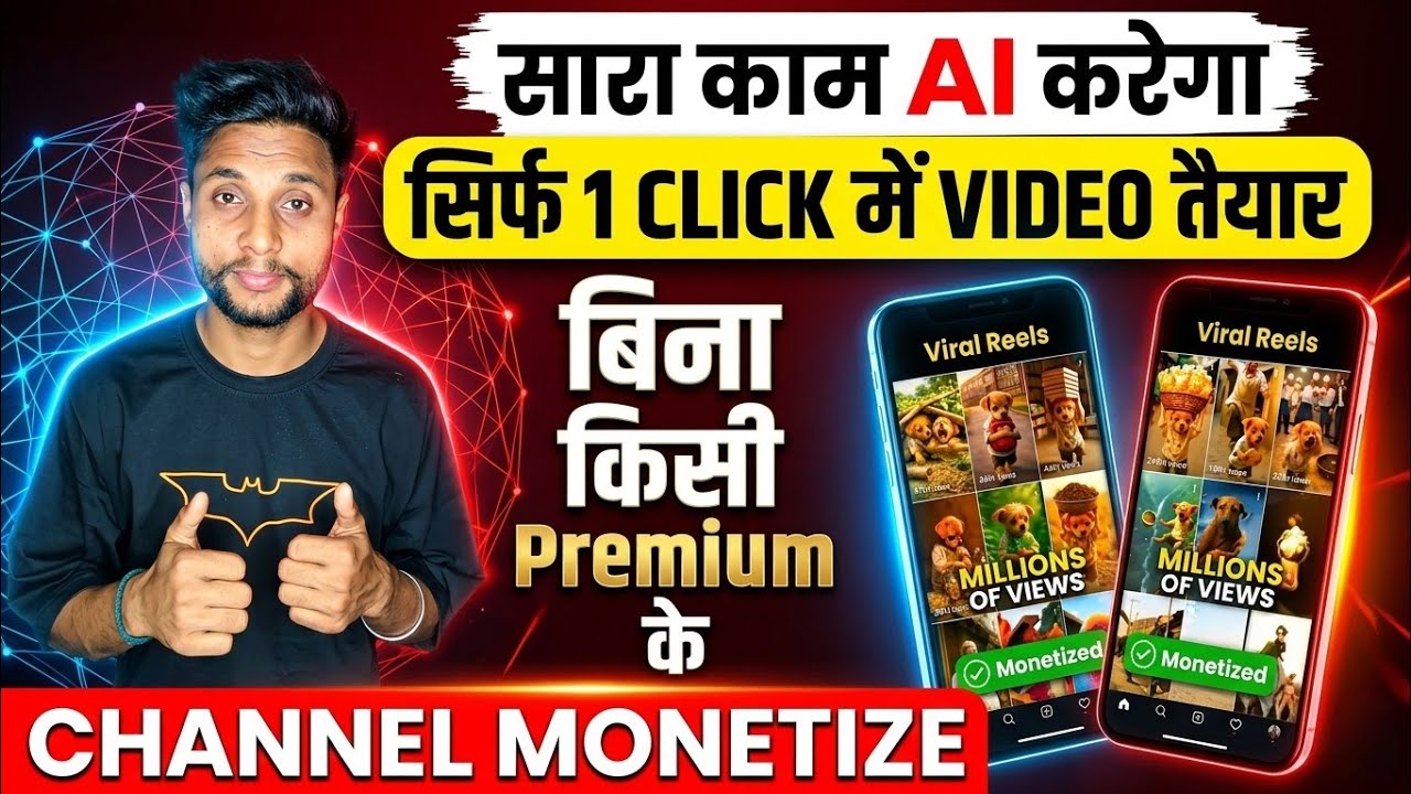 सारा काम AI करेगा सिर्फ 1🤑 CLICK में VIDEO तैयार बिना किसी Premium के ✅CHANNEL MONETIZE