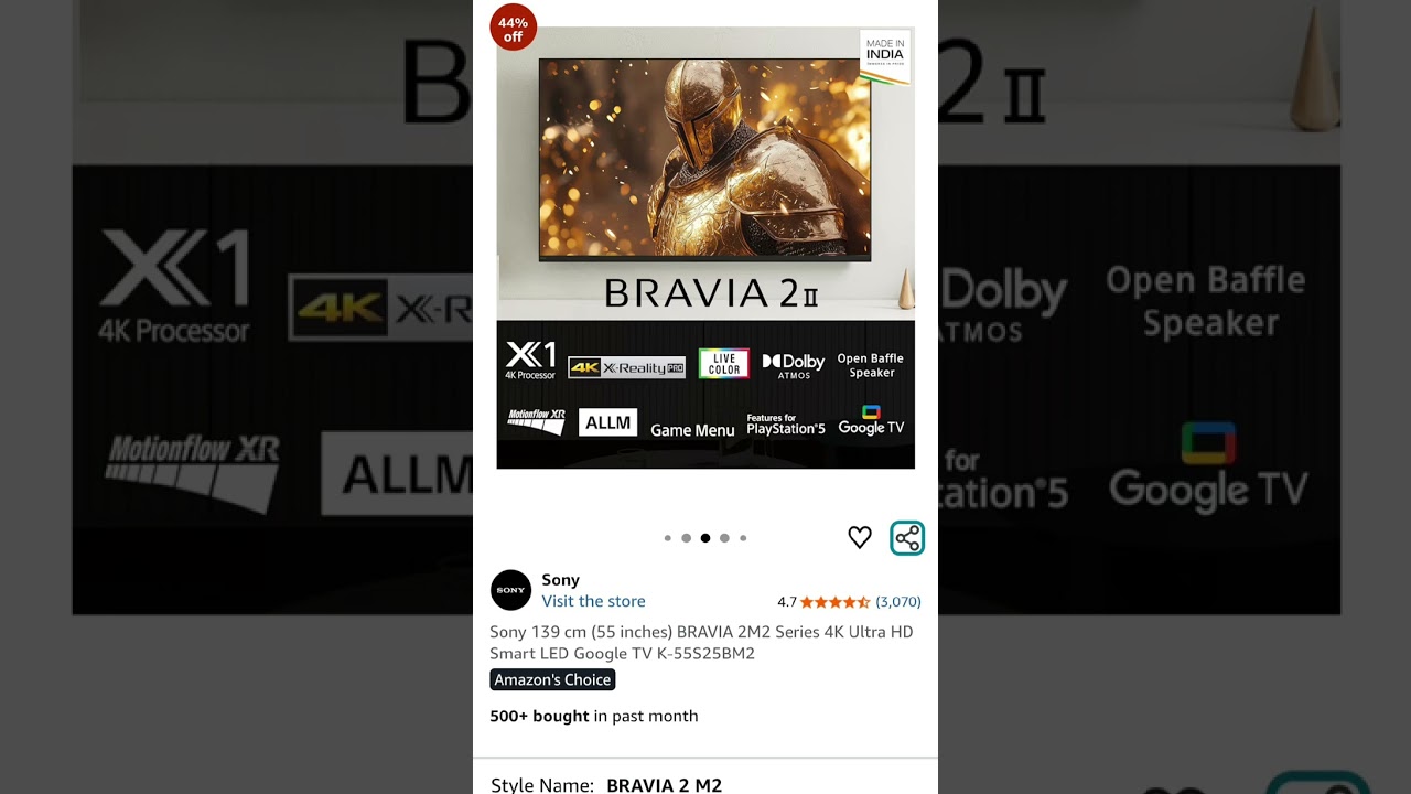 Sony 139 cm (55 inches) BRAVIA 2M2 Series 4K Ultra HD Smart LED Google TV 