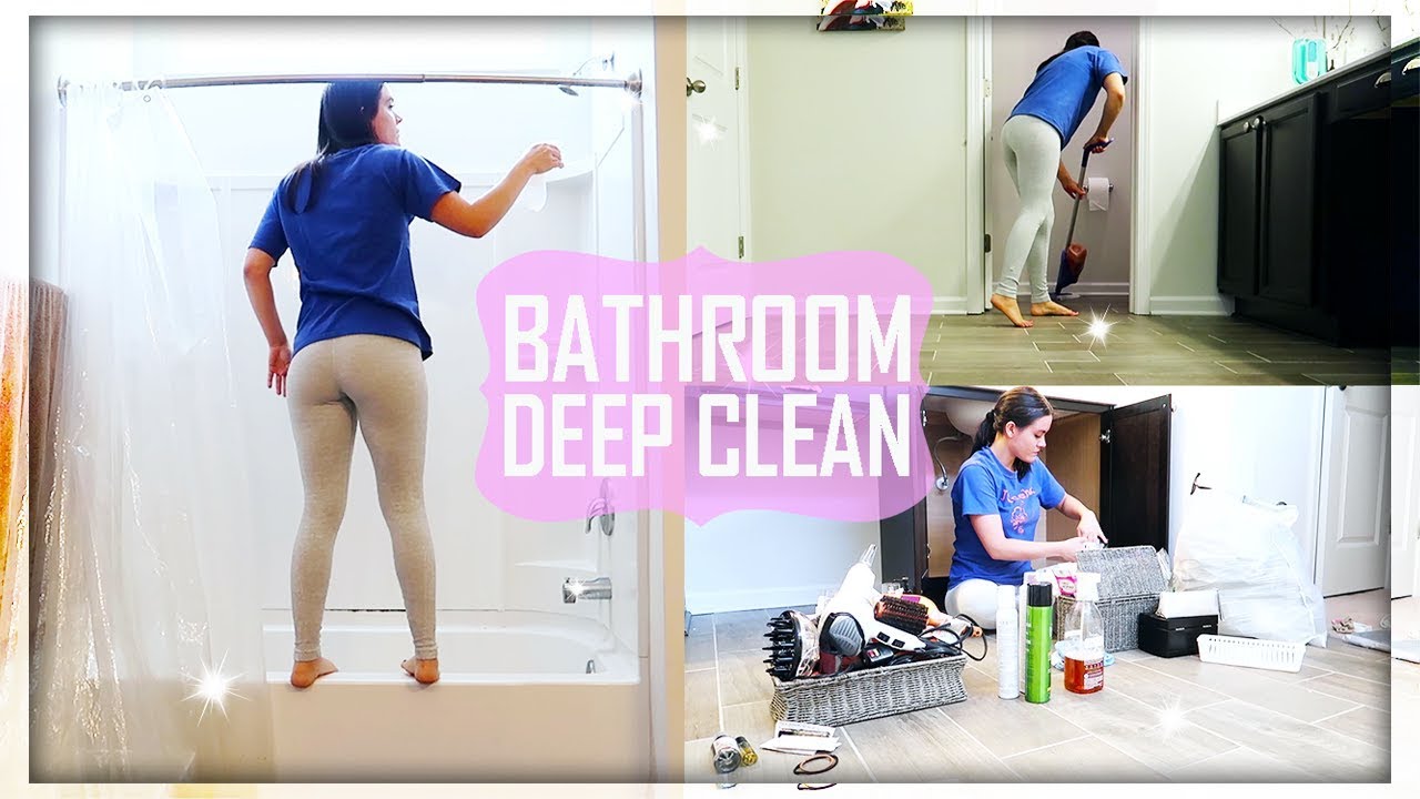 DEEP CLEANING and ORGANIZING My Whole Bathroom \\ Bathroom Clean With Me 2018