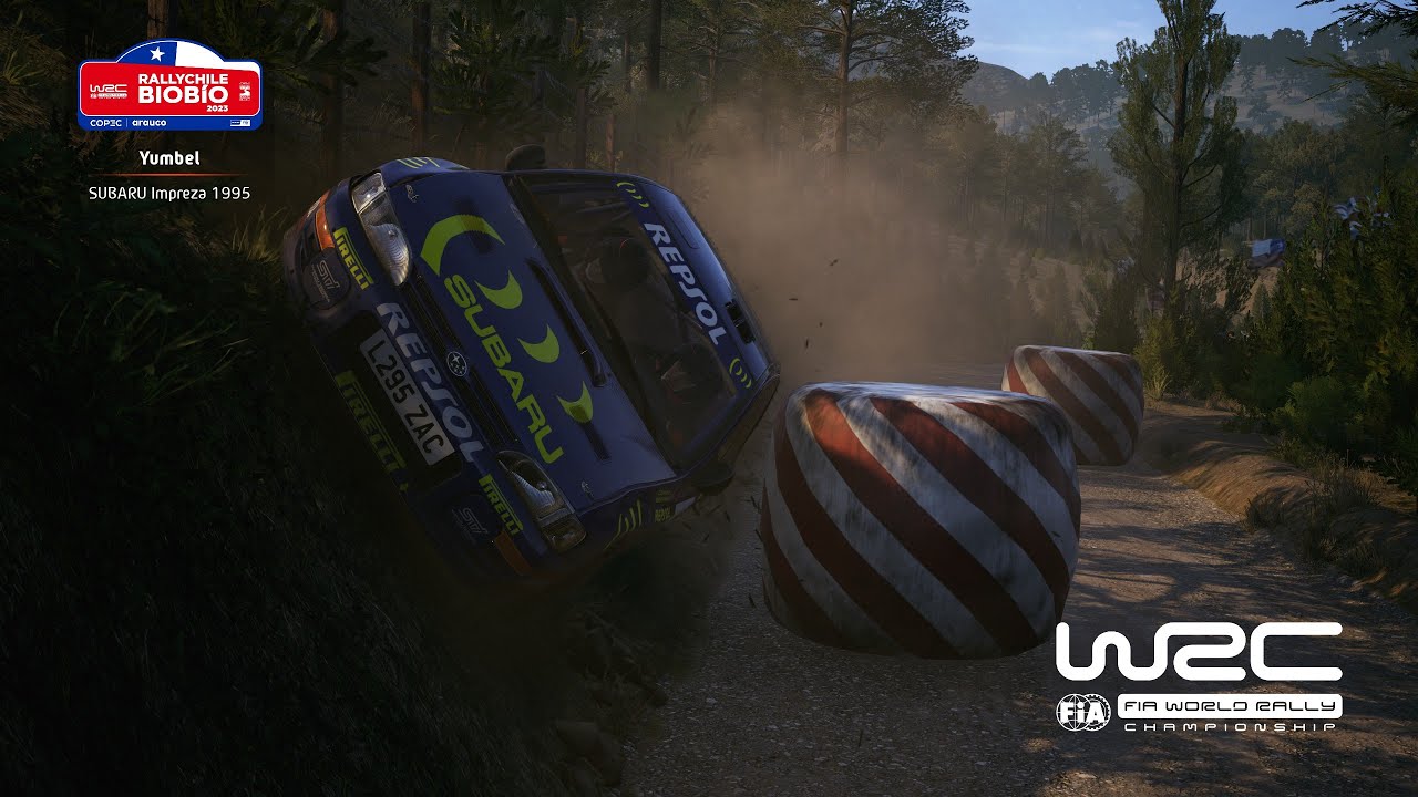 art of rally players first time abusing a stage in EA WRC (chile-9 dry grA WR)