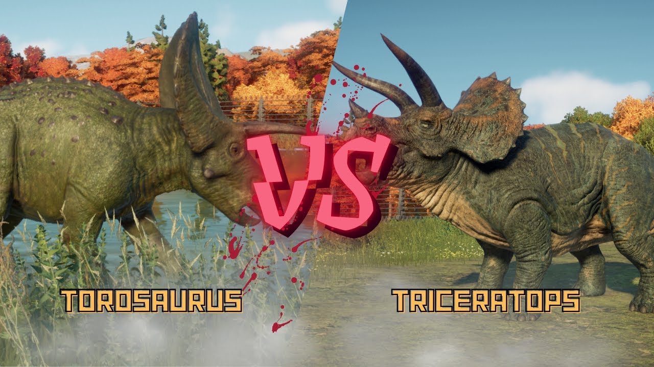 Triceratops vs Torosaurus 🦖 Ceratopsian Clash of Titans! | JWE2 Battle