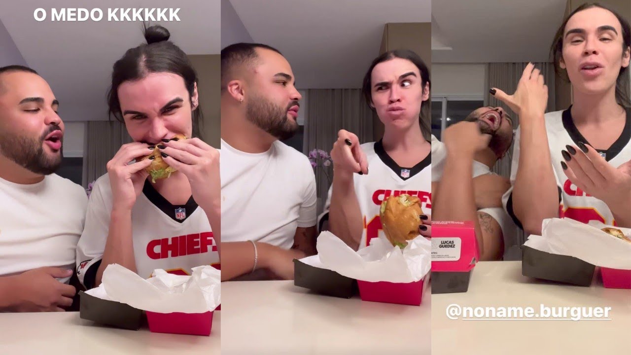 REACT DA RAFA COMENDO PELA PRIMEIRA VEZ O LANCHE DO LUCAS |STORIES LUCAS GUEDEZ