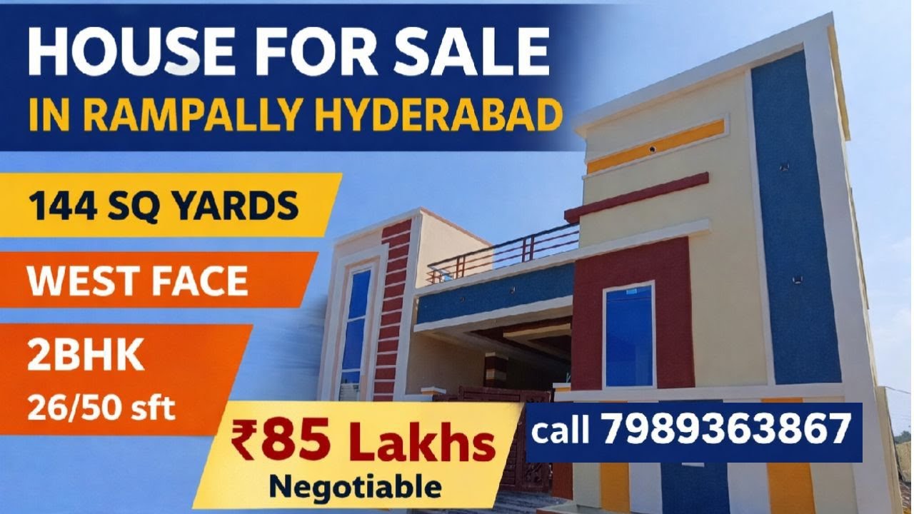 144 SQYD West face 2BHK independent house for sale in Rampally Hyderabad 