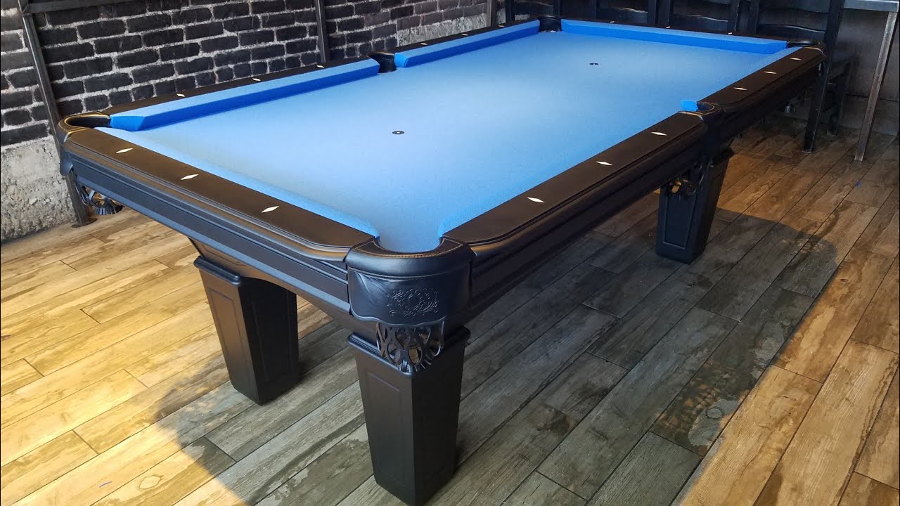 Black Pool Table, Wisconsin 7ft with Electric Blue Felt